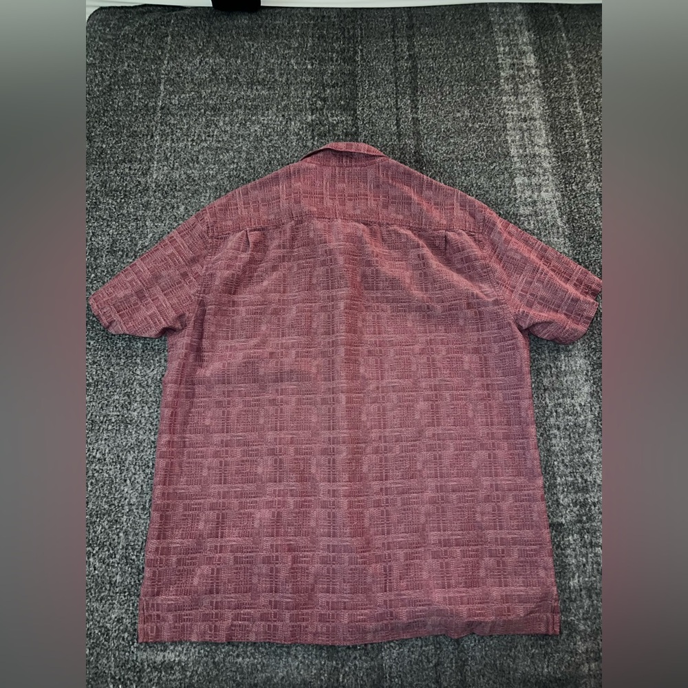 Tommy Bahama Mens Red Textured Short Sleeve Casual Button Down Shirt XL - Picture 4 of 5